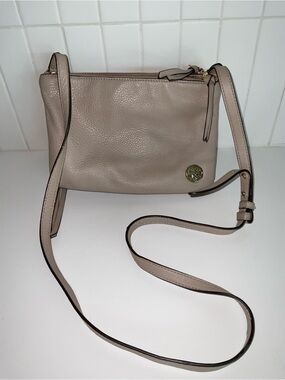 Vince Camuto Pebbled Leather Crossbody in Taupe